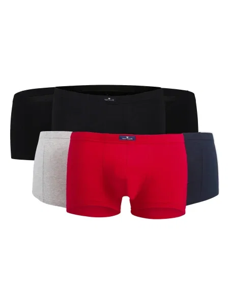 TOM TAILOR Boxeralsók tengerészkék / világosszürke / rikító piros fekete