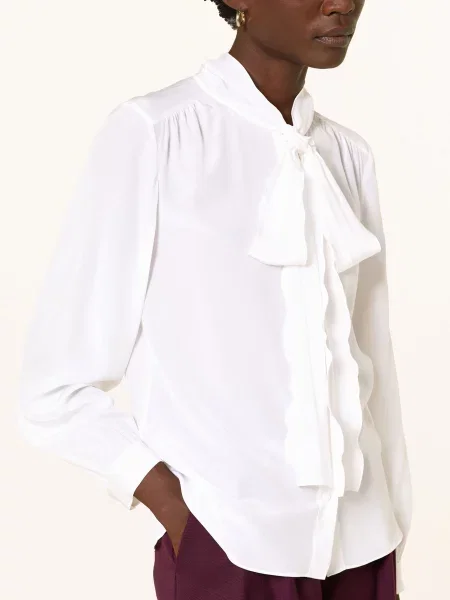 Herzen's Angelegenheit Bluzka Jedwabna Z Kokardą weiss biała