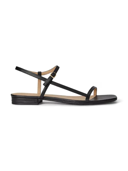 Lauren Ralph Lauren Kožené sandále Lauren Ralph Lauren Lainee čierna