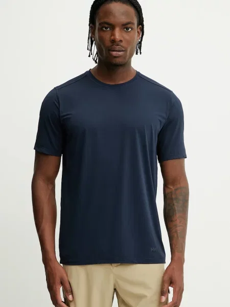 Тениска Helly Hansen SHINE SOLEN с изчистен дизайн тъмносиньо