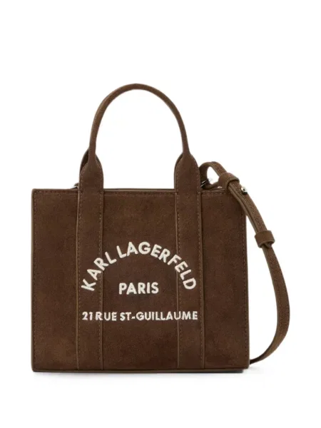 Τσάντα shopper Karl Lagerfeld σουέτ καφέ