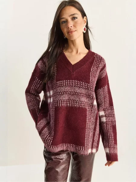 Bianco Lucci Pulover Pullover burgund