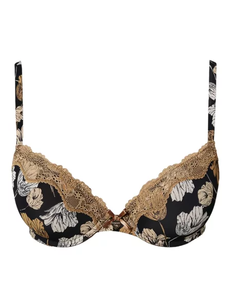 Sutien Twinset cu model floral cu imagine negru