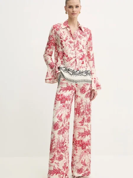 Simona Corsellini koszula regular z kołnierzykiem klasycznym beżowy