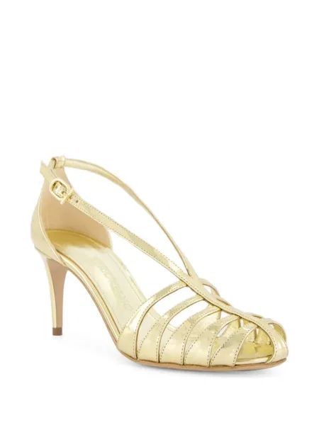 Sandale Ferragamo din piele auriu