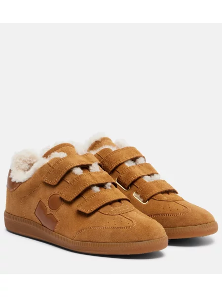 Sneakerși Isabel Marant din piele de căprioară maro