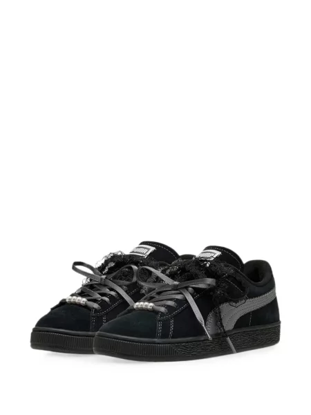 Sneakerși Puma Suede din piele de căprioară negru