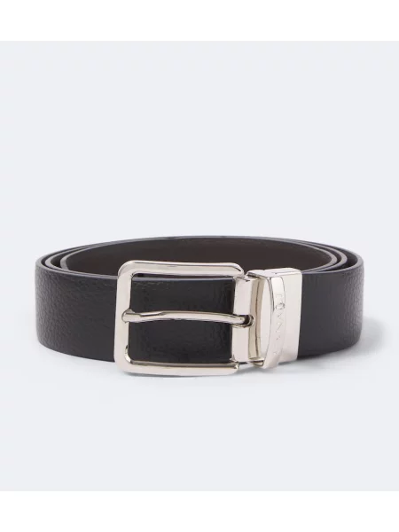 Cu centură curea Canali din piele negru