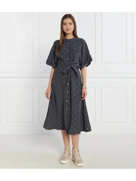 Tommy Hilfiger Rochie cu cordon AMD VIS CREPE SS gri