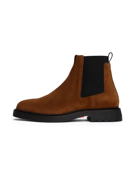 Členková obuv s elastickým prvkom Tommy Hilfiger Comfort Lwt Hnedá čierna