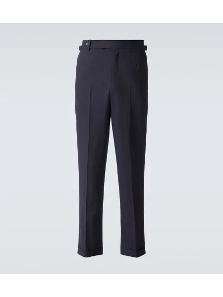 Pantaloni Dunhill de lână albastru