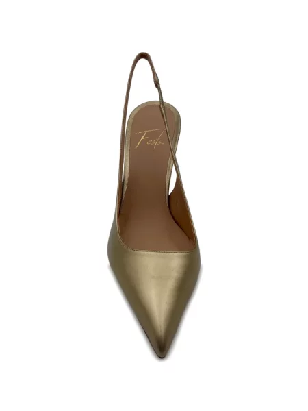 Pantofi cu toc Roberto Festa slingback auriu