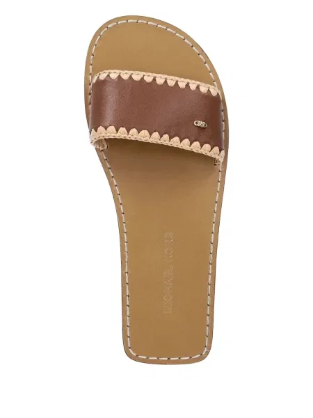 Pantaloni Michael Michael Kors din piele cu imagine cu model leopard roz