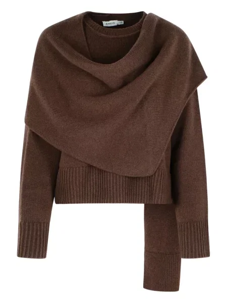 Szal Simkhai prążkowana brązowa