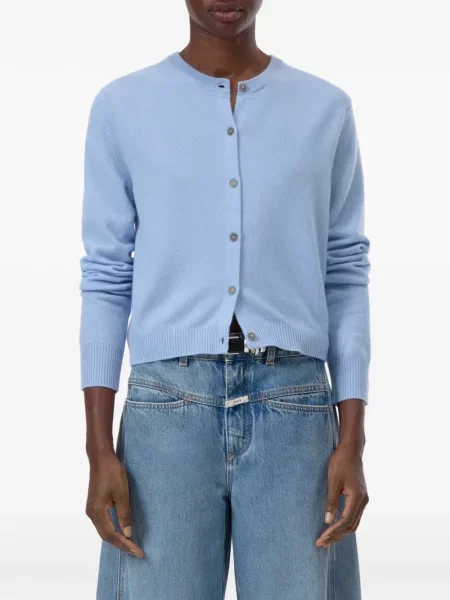 Lung cardigan Closed cu decolteu rotund albastru
