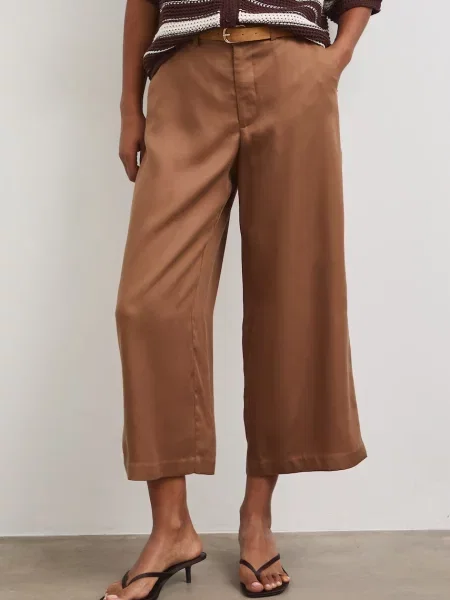 Medicine spodnie culottes z lyocellu żółte