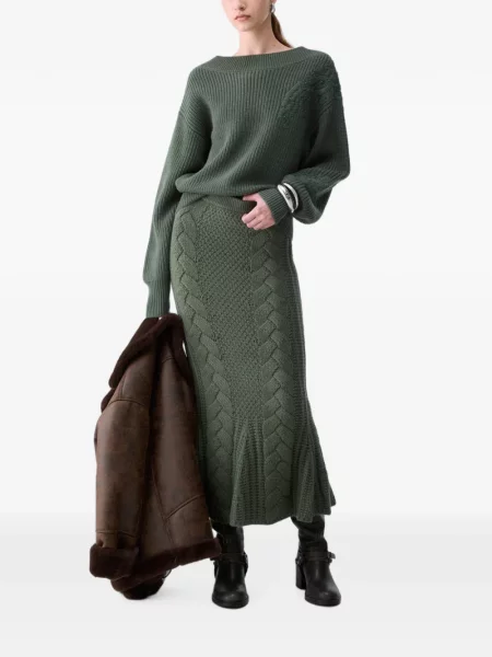Pulover Liu Jo cu broderie de lână verde