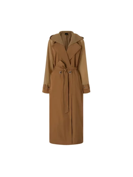 Płaszcz Pinko z kapturem brązowy