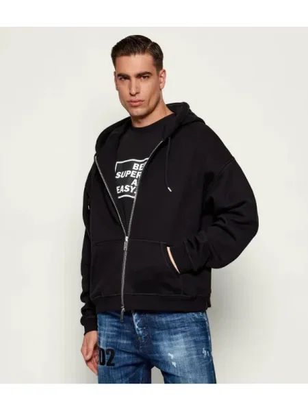 Hanorac | Relaxed fit negru