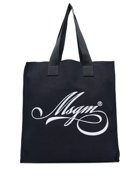 Geantă shopper Msgm cu imagine negru