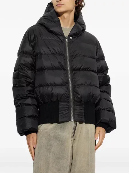 Geacă cu puf Rick Owens cu glugă negru