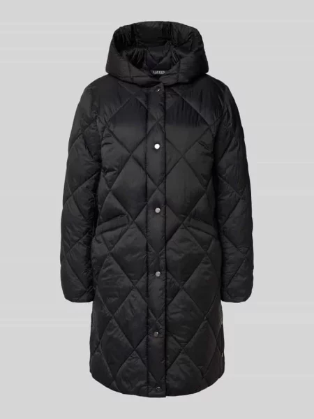Płaszcz pikowany z kapturem Lauren Ralph Lauren czarny