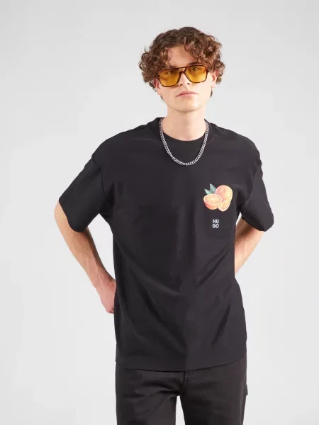 HUGO Tričko Dartiee Oversize čierna