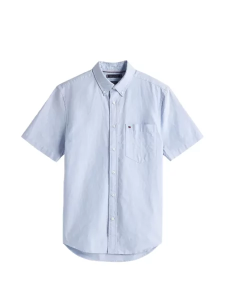 Scurt cămașă Tommy Hilfiger din țesătură twill albastru