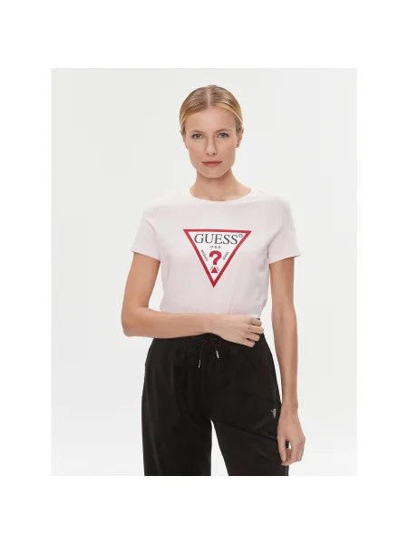 Guess Póló Slim Fit rózsaszín