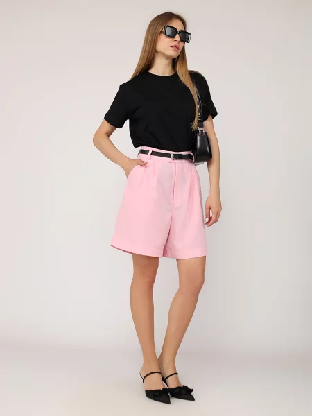 Лляні Шорти YUKI рожевий