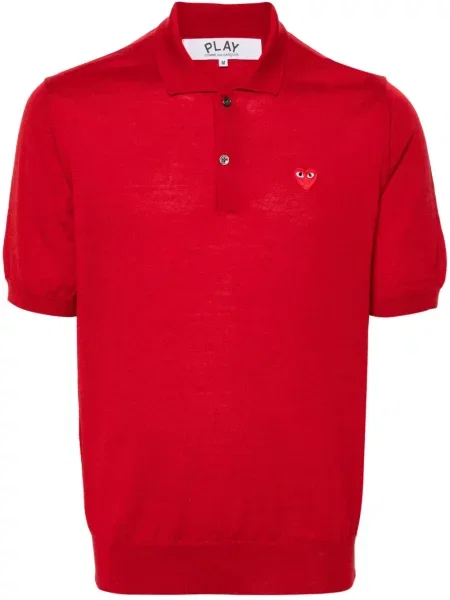 Polo Comme Des Garcons Play wełniane w serca czerwone
