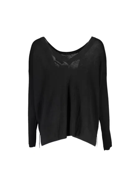 Sweter Gant z długim rękawem wełniany elegancki czarny