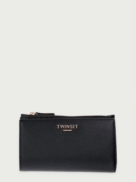 Twinset portofel cu imitație de piele negru