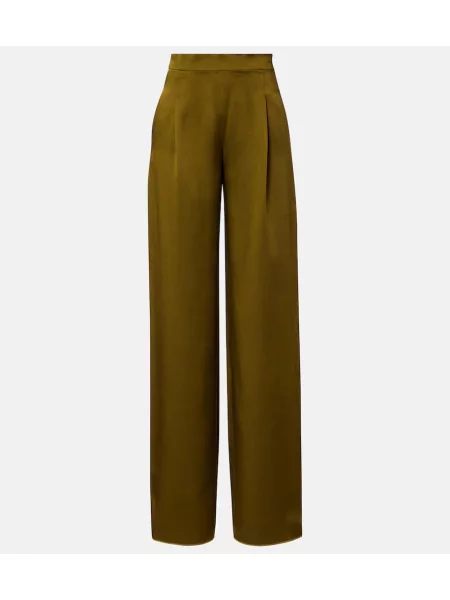Pantaloni Max Mara din satin verde