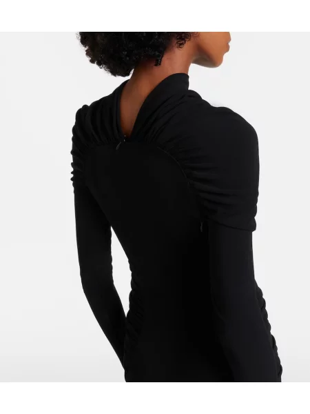 Rochie midi Victoria Beckham din jerseu asimetrică negru