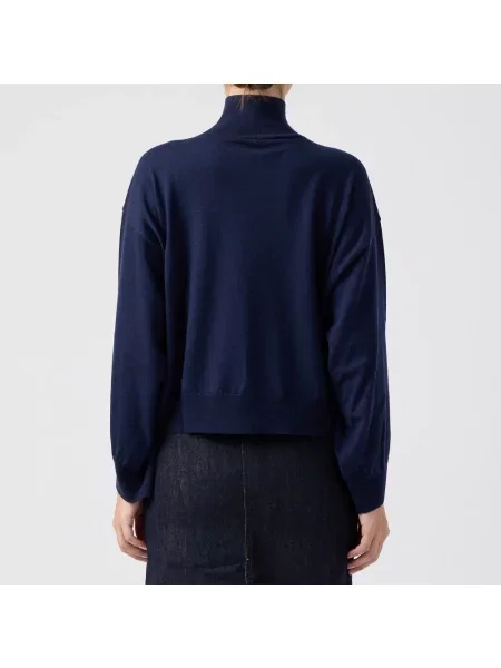 Sweter z golfem Ermanno Scervino z logo do golfa niebieski