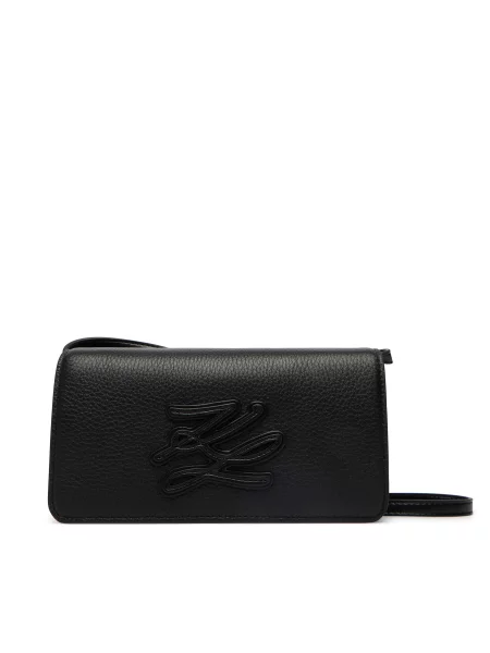 Ročna torba KARL LAGERFELD Autograph črna