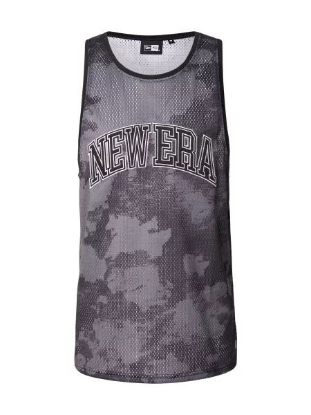 NEW ERA Tricou gri / negru alb