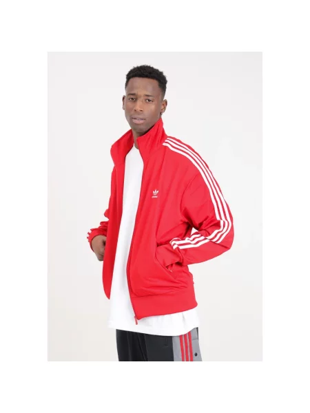 Komplet dresowy Adidas Originals ze stójką do biegania czerwony