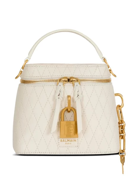 Matlasat geantă shopper Balmain din piele