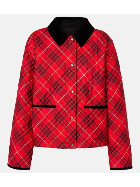 Jakna Burberry s karirastim vzorcem rdeča