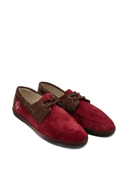 Pantofi loafer Gondolina din piele de căprioară roșu