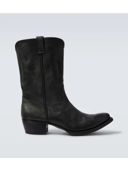 Usnjene kavboj gležnjarji Prada črna