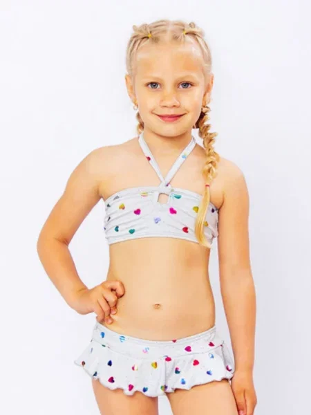 Дитячий Купальник Носи своє бавовна/еластан білий