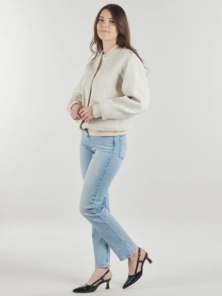 Geacă bomber Guess din tweed bej