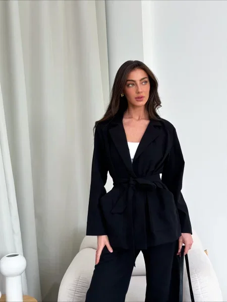 Піджаки ART KNIT льон/бавовна чорний