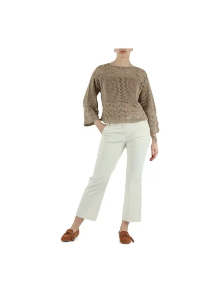 Pantaloni Linea Emme Marella alb