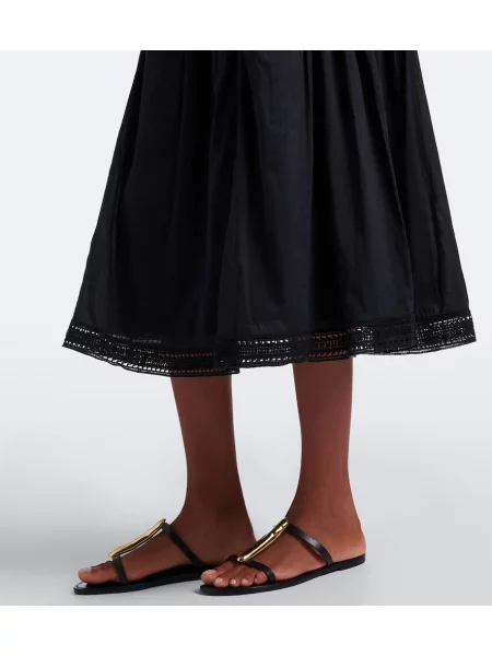 Fustă midi Ulla Johnson cu broderie negru