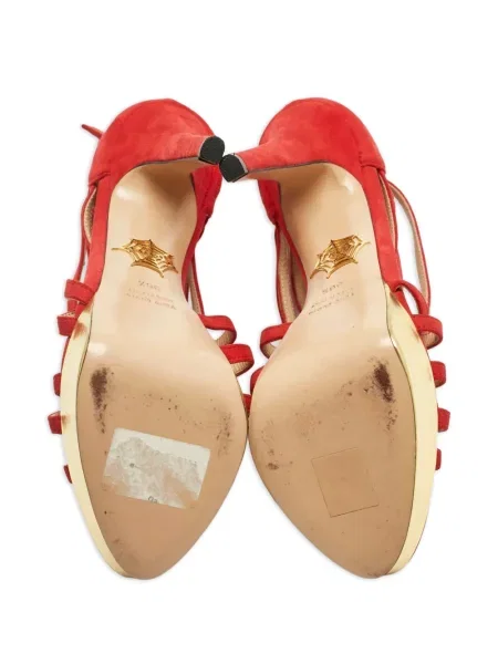 Sandale Charlotte Olympia din piele de căprioară cu platformă roșu