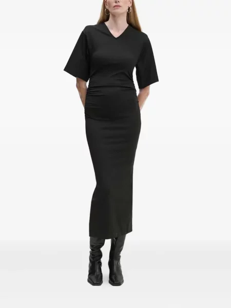 Rochie maxi Day Birger Et Mikkelsen cu decolteu în V de costum negru